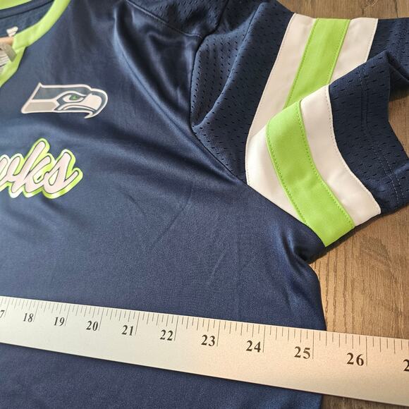 NFL Seattle Seahawks Jersey Women Sz 2XL Wilson 3 Blue Lace Up Football Game Day - Picture 9 of 9